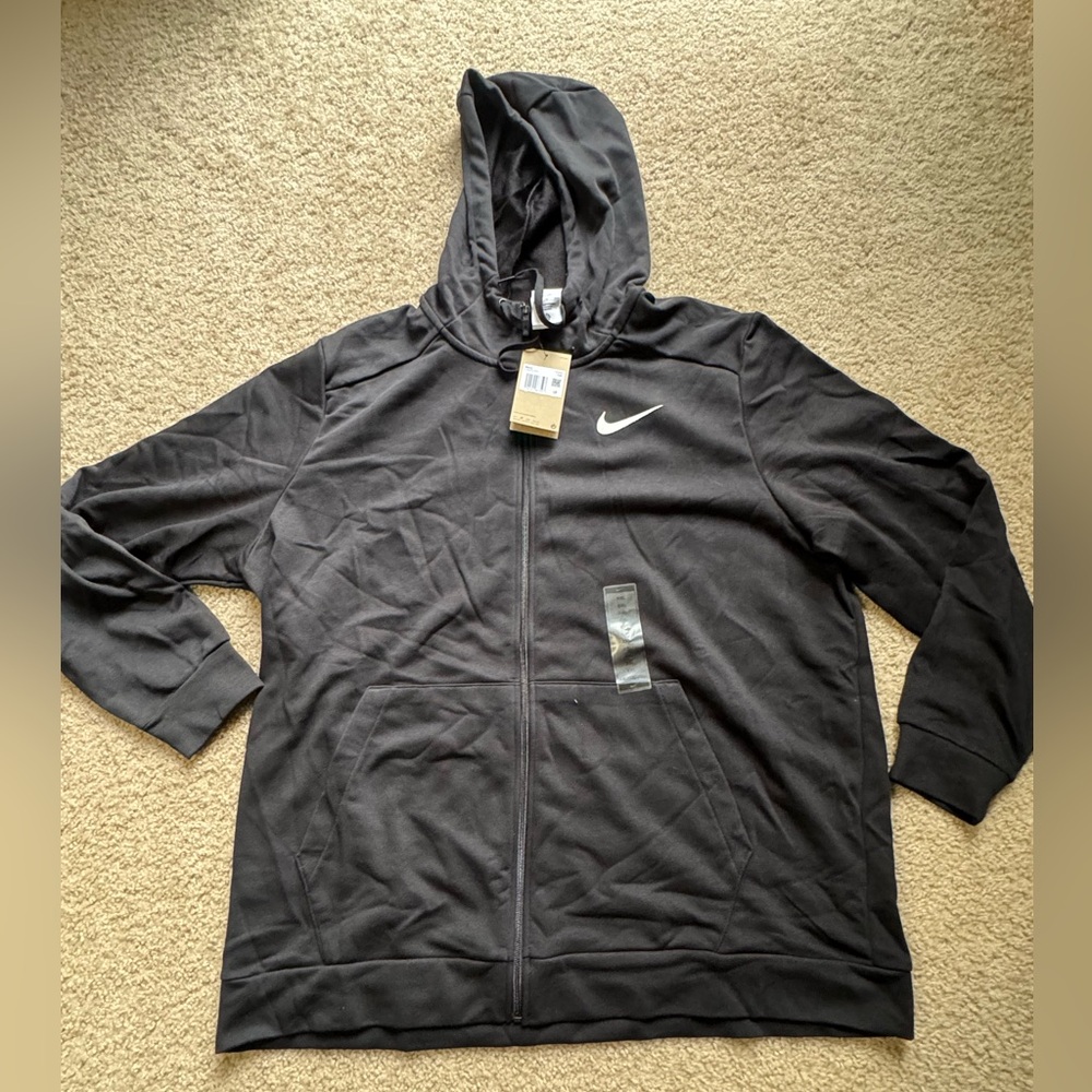 Nike Pro Dri-Fit Training Full Zip Hoodie Men’s Black Jacket CZ6376-010 2XL XXL